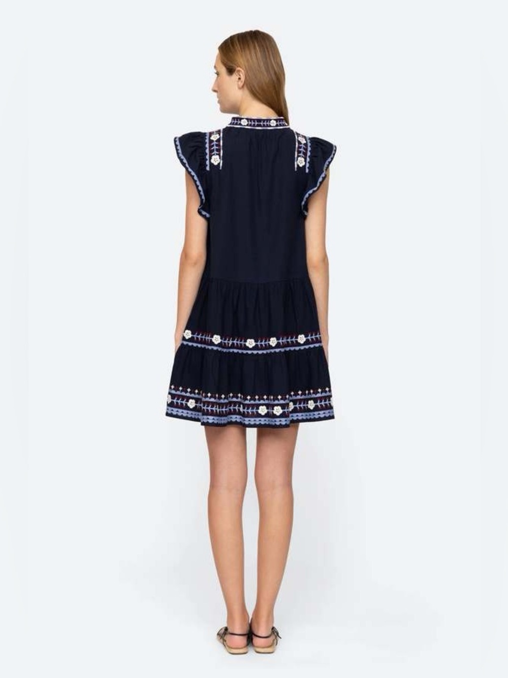 Sea New York Shaina Embroidered Tunic Dress in Navy, Size Small - Picture 2 of 11